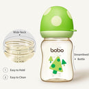 YOHKOH PPSU Baby Bottle Wide Neck, Newborn Anti-Colic Baby Bottle with Natural Response Nipple, Streamlined Body, Easy to Clean (5.4oz (Pack of 2), Green) by TinyTreasures Baby Boutique