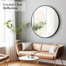 Fabuday Black Round Mirror 30 Inch - Large Circle Mirror for Bathroom, Living Room, Hallway, Entryway, Matte Aluminum Frame Circular Mirrors for Wall Decor by CozyNest Decor