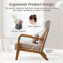 INZOY Mid Century Modern Accent Chair Set of 2, High Back Reading Armchair with Wood Frame, Upholstered Living Room Chairs with Waist Cushion, Single Lounge Arm Chair for Bedroom Sunroom, Beige by CozyNest Decor