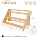 Bamboo Spice Rack Organizer -3-Tier Spice Rack for Countertop,Cabinet Spice Rack Organizer for 27 Spice Jars(4oz)，Step Shelf (yellow) by CozyNest Decor
