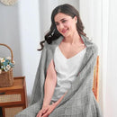 inhand Knitted Throw Blankets for Couch and Bed, Soft Cozy Knit Blanket with Tassel, Light Grey Lightweight Decorative Blankets and Throws, Farmhouse Warm Woven Blanket for Men and Women, 50"x60" by CozyNest Decor