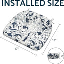 Indoor/Outdoor Chair Cushions 16x17 Inch, Patio Chair Cushions with Ties, All Weather Seat Cushions for Patio Furniture Home Garden Chair Use, Set of 2,Damask Lapis by GreenHaven Gardens