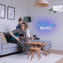 Guitar Neon Sign Blue White Live Music for Wall Decor Dimmable Guitar Led Light up Sign Letter Neon Signs Art Decorative Lights for Music Studio Live Streams Nightclub by GreenHaven Gardens