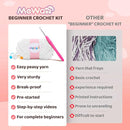 Mewaii Crochet Kit for Beginners Level 1 with 40% Extra Eco-Friendly Pre-Started Easy Yarn, Step-by-Step Video Tutorials for Adults and Kids (Sitting Bunny) by TinyTreasures Baby Boutique