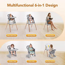 CoziBB Baby High Chair, 6 in 1 Convertible Growing Baby Highchairs for Babies and Toddlers, Baby Chair with Adjustable Dining Tray and Seat, 5-Point Safety Belt, Grey by TinyTreasures Baby Boutique