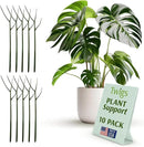 Plant Support Stakes, Stem Holder Structures for Indoor & Outdoor Use, Garden Accessories for Climbing & Potted Plants, Trellis Alternative - Monstera (Dark Green), 10 Pack, 22" L, Original by GreenHaven Gardens