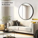 Fabuday Black Round Mirror 39 Inch - Big Circle Wall Mirror for Bathroom, Living Room, Hallway, Entryway, Matte Aluminum Frame Large Circular Mirrors for Wall Decor by CozyNest Decor