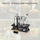 KITESSENSU Cocktail Shaker Set Bartender Kit, 6-Piece Silver Bar Set with Stand, Bar kit with Essential Bar Accessory Tools: Martini Shaker, Jigger, Strainer, Bar Spoon, Tongs, Opener by CozyNest Decor