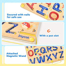 JoyCat Magnetic Letter Tracing Board, Wooden Alphabet Tracing Board for Toddlers ABC Magnets Letter Writing Practice, Magnetic Maze Preschool Learning Educational Toys for Kids 3-5 by TinyTreasures Baby Boutique