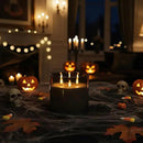 Homemory 6X6'' Extra Large Flameless Candle with 3 Wicks, Glass LED Pillar Candle, Real Wax Battery Operated Candle with Remote Control and Timer, Grey by CozyNest Decor