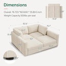 HONBAY Modular Sectional Couches with Storage Corduroy Sleeper Sofa Modular Sectional Couches for Living Room,Beige by CozyNest Decor