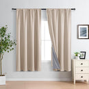 XWZO 100% Blackout Curtain Panels Rod Pocket Thermal Insulated Black Liner, Noise Reducing and Heat Blocking Drape for Hall and Studio Windows with Tiebacks, Biscotti Beige, W52 x L63, Set of 2 Panels by TinyTreasures Baby Boutique