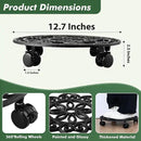 2 Packs Rolling Plant Stand with Wheels Metal Plant Caddy with Wheels Heavy Duty 13'' Round Plant Stand Indoor Iron Plants Rollers for Plants, Plant Dolly with Plant Saucers by GreenHaven Gardens