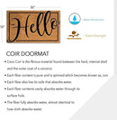 PLUS Haven Pure Coco Coir Doormat with Heavy-Duty Backing (Hello 1) by CozyNest Decor