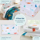 Wildkin Toddler Bed in a Bag – 4-Piece Microfiber Bedding Set with Comforter, Pillowcase & Sheets - Jurassic Dinosaurs by TinyTreasures Baby Boutique