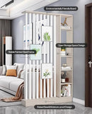 Wall Room Divider, Storage Cabinet Storage Display with Shelves, Modern Freestanding Wood Room Divider Screen, Wall Privacy Screens for Home Decorative (Beige+White,43.3" L x 9.5" W x 79.5" H) by CozyNest Decor
