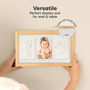 Baby Hand and Footprint Kit - Clay Handprint Keepsake Frame, Newborn Nursery Picture Frame, Personalized New Mom Gifts for Baby Shower & Registry (Bamboo) by TinyTreasures Baby Boutique