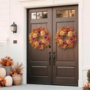 28'' Large Fall Wreath for Front Door, Porch, Window- Artificial Maple Leaves Faux Sunflower Hydrangea Pumpkins Outdoor Autumn Wreath for Home, Farmhouse Wall Thanksgiving Day Harvest Festival Decor by CozyNest Decor