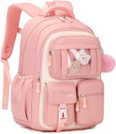 Kids Backpack for Girls School Bags for Middle School Students Book Bag for Elementary Primary Kawaii Ita Backpack, Pink and Beige by TinyTreasures Baby Boutique