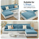 Sectional Couch Covers for L Shaped Sectional Sofa (Left or Right Facing) – Softer Chenille Sofa Covers Washable, Non-Slip Stretch Chaise Slipcover (Only 1PC Chaise Cushion Cover, Blue) by CozyNest Decor