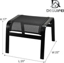 Patio Footstools Outdoor Foot Rest Aluminum Patio Ottomans Portable Seat Wicker Furniture Stackable Ottoman 2 Pieces Black by CozyNest Decor