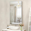 48x24In Silver Bathroom Mirror for Wall, Brushed Nickel Rectangle Mirrors with Metal Frame, Bathroom Rectangular Mirror Modern Wall Mirror for Bedroom Living Room, Hangs Horizontal or Vertical by CozyNest Decor