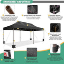 COBIZI 10x20 Pop Up Canopy Heavy Duty with 6 Sidewalls, Commercial Heavy Duty Pop Up Tent for Parties All Weather Waterproof and UV 50+ Wedding Tent with Roller Bag(Legs Upgraded),Black by GreenHaven Gardens