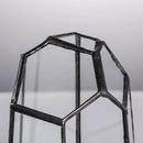 NCYP Small Geometric Terrarium - 4.1" x 3.5" x 5.9" Miniature Irregular Glass Terrarium Planter for Succulent Air Plants - Tabletop Garden Display Container, Black (No Plants, No Door) by CozyNest Decor
