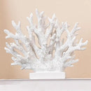 5.8" H White Coral Decor, Resin Coral Statue, Nautical Decorations for Home, Bedroom, Bathroom, Living Room, Beach/Coastal/Ocean Themed Cabinet Shelf Tabletop Decor by CozyNest Decor