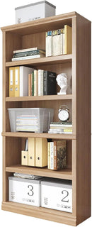 70 in Tall Bookcase, White Bookshelf Open Storage 5-Tier Shelves, 33 inch Wide Floor Standing Indoor Furniture, Book Cases for Home School Library Office Bedroom Kids, Oak 5 Tiers by CozyNest Decor