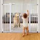 BABELIO 36" Tall Baby Gate, 29-48" Auto Close Pressure Mounted Dog Gate for Stairs, Doorways & Hallway, Protector Basics Easy Walk Thru Pet Gate, Metal Child Gate with 2*Y Spindle Rods, White by TinyTreasures Baby Boutique