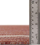 Unique Loom Outdoor Border Collection Area Rug - Soft Border (7' 10" Square Rust Red/Ivory) by GreenHaven Gardens