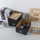 Soul & Lane Black Decorative Cardboard Storage Boxes with Lids, Set of 2 Stacking Keepsake Photo and Memory Boxes for Home & Office, Elegant Paperboard Organizers with Label Holders and Drawer Pulls by TinyTreasures Baby Boutique