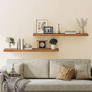 HOOBRO Floating Shelves for Wall, Wall Mounted Shelf Set of 2, 55" Hanging Shelf with Invisible Brackets, for Wall in Bathroom, Bedroom, Toilet, Kitchen, Living Room, Office, Rustic Brown BF140BJP201 by CozyNest Decor