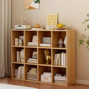 12-Cube Storage Shelf Bookcase - Wooden 3-Tier Floor Standing Open Bookshelf for Home and Office, Display Cabinet, Oak