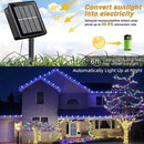 QITONG 4 Pack Blue and White Solar Fairy Lights, Each 33ft 100 LED String Light, 8 Modes Silver Wire Solar Twinkle Lighting for Tree Garden Yard Christmas by GreenHaven Gardens