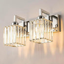 Modern Bathroom Vanity Light 2-Lights Chrome Crystal Wall Lamp Bathroom Modern Crystal Vanity Lighting by CozyNest Decor