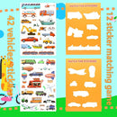 Jelly Sticker Books for Toddlers 2-4 Years, Reusable Sticker Book for Kids 1-3, Toddler Travel Essentials Vehicles Stickers for Kids Toddler Plane Activities (Vehicles) by TinyTreasures Baby Boutique