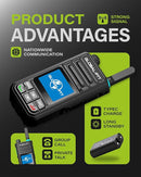 Global-PTT G9 4G LTE Walkie Talkies Nationwide Coverage for Adults and Kids – 2 Pack Unlimited Long Range PoC Radios with Free 1-Year SIM by TinyTreasures Baby Boutique