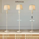 Rustic Floor Lamp, Living Room Lamps with Glass Tray, stepless diming Floor Lamp with Remote Control and USB A&C Charging Ports for Living Room Bedroom Office Smart Bulbs Included by CozyNest Decor