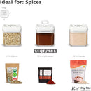 Felli Flip Tite Food Storage Container 5" LARGE Size Airtight Lid Lock Top, Stackable Kitchen Canister for Space Saving, Pantry Fridge Cupboard Organizer, Spice Seasoning Pet Treats Snack (1.1 qt) by TinyTreasures Baby Boutique