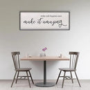 Today Only Happens Once Make It Amazing Wall Decor 40"X15" Quote Inspirational Motivational Sign Wood Frame Wall Art (Black) by CozyNest Decor