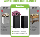Set of 2 Planter Box Outdoor 30"H x 14.4"W x 13.6"D- Tall Planters for Outdoor Patio/Porch, All-Weather with Anti-dumping Kit, Durable Galvanized Steel, Modern Design for Plants, Flower, Garden by CozyNest Decor