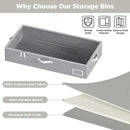 Under Bed Storage Containers, 2-Pack Underbed Storage Box, Collapsible Clothes Storage Bins with Handles and Lid, Large Under Bed Organizers for Shoe, Blanket, Toy, Pillow, Sheet, Gray by CozyNest Decor