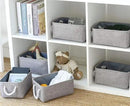 TcaFmac Basket for Organizing Cube Stgorage Bin - Small 6 Pack Fabric Storage Cubes Collapsible Baskets for Shelves with Rope, Bins for Organization Toy(Grey 12x8x5.2 inch) by CozyNest Decor