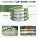 4-in-1 Modular Raised Garden Bed Kit - Adjustable Sizes (5x3x1ft, 4x4x1ft, 6x2x1ft, 7x1x1ft) - Heavy Duty Galvanized Steel Planter Box with Bracing Rods & Gloves for Vegetables, Fruits