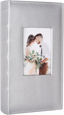 RECUTMS Photo Albums 4x6 Hold 300 Photos Black Pages PU Leather Pocket Album Small Photo Album 4x6 Picture Book for Christmas Gift Wedding Birthday Family Anniversary Baby albums (Silver) by TinyTreasures Baby Boutique