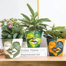 GUGUGO Face Planters Pots with Drainage, Abstract Gardening Pots for Indoor Plants, Unique Funny Small Succulent Pot for Plant Lover Gifts (Rainbow Colors - Mainly Green, 5.5Inch) by GreenHaven Gardens