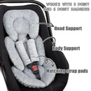 Infant Car Seat Insert Head and Body Support, GFU Reversible Newborn Insert for Carseat with Strap Pads, Soft Stroller Cushion Pillow Insert for Boys and Girls, Fits for Stroller, Swing, Grey by TinyTreasures Baby Boutique