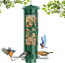 Squirrel Proof Bird Feeders for Outdoors Hanging, Metal Squirrel Proof Bird Feeder with Gravity Protection, 3LB Large Capacity Wild Bird Feeders for Outside Finch, Cardinal, Blue Jay (Green) by GreenHaven Gardens
